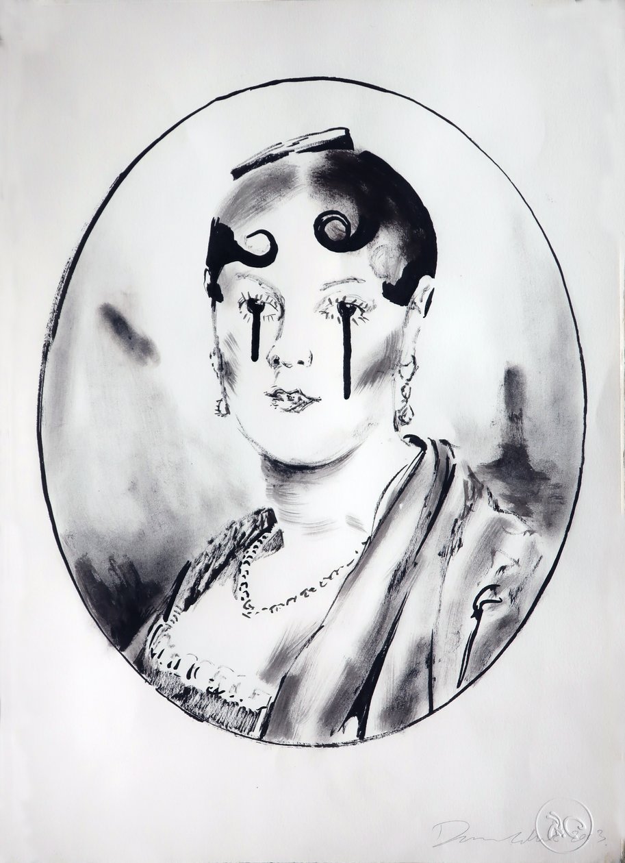 Ingre Girl 4, 2003 (tus, papír) alkotó: Darren Coffield
