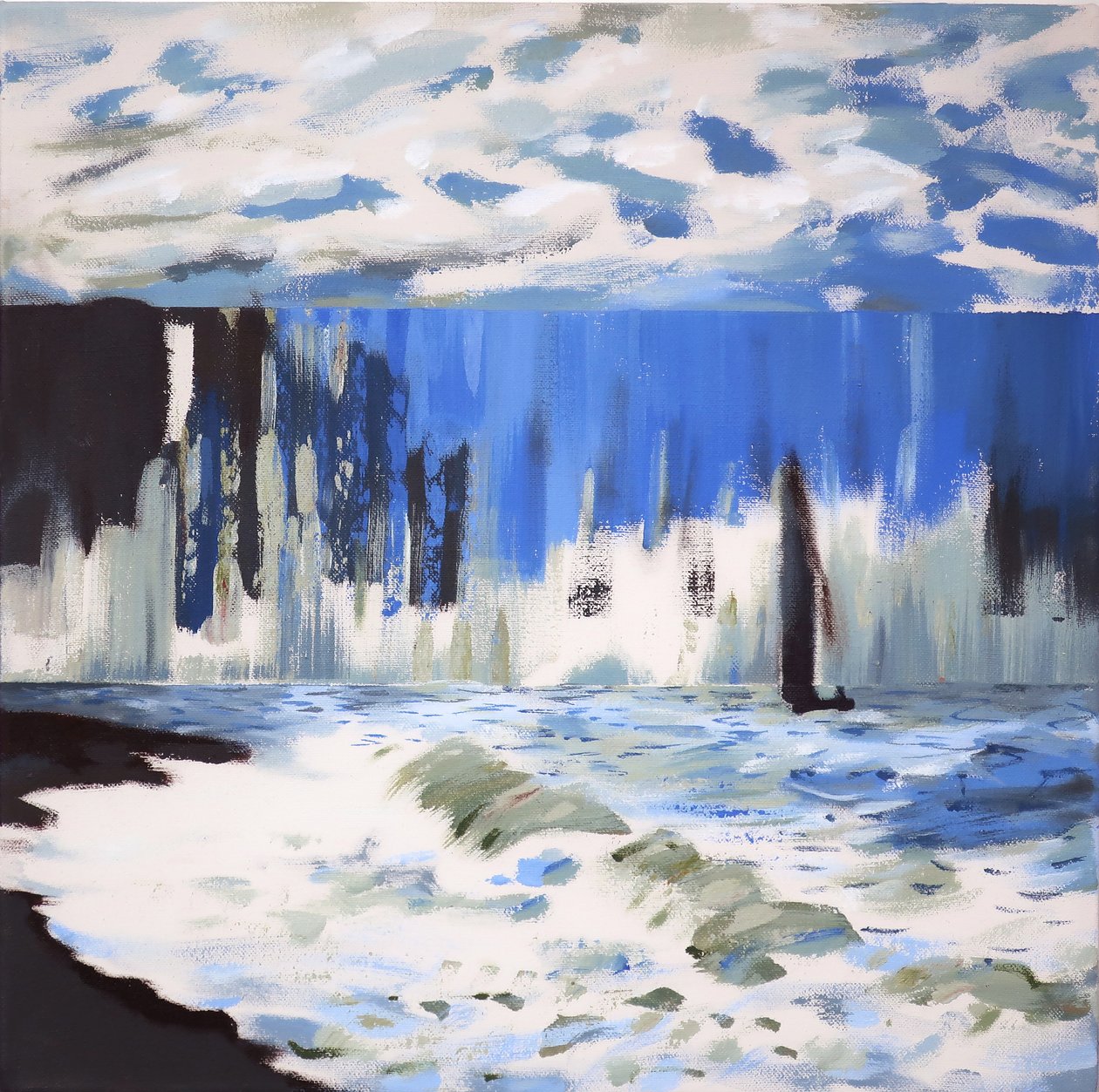 A tenger Sainte Adresse-nál Monet után, 2019 (akril, vászon) alkotó: Darren Coffield