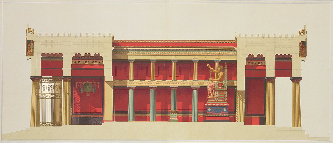 Az aeginai Jupiter-templom hosszmetszete (Kr. e. 323-27) alkotó: Daumont