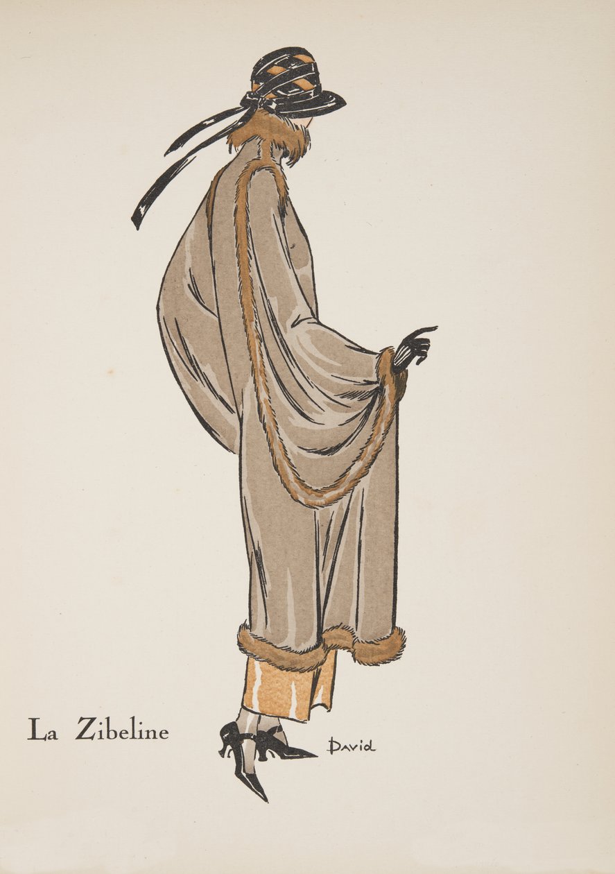 La Zibeline, a divattányérok gyűjteményéből, 1922 (pochoir print) alkotó: David