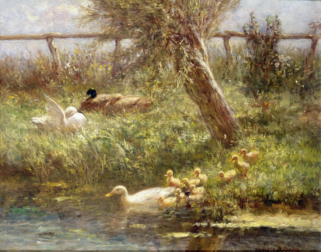 Kacsák és kiskacsák alkotó: David Adolph Constant Artz