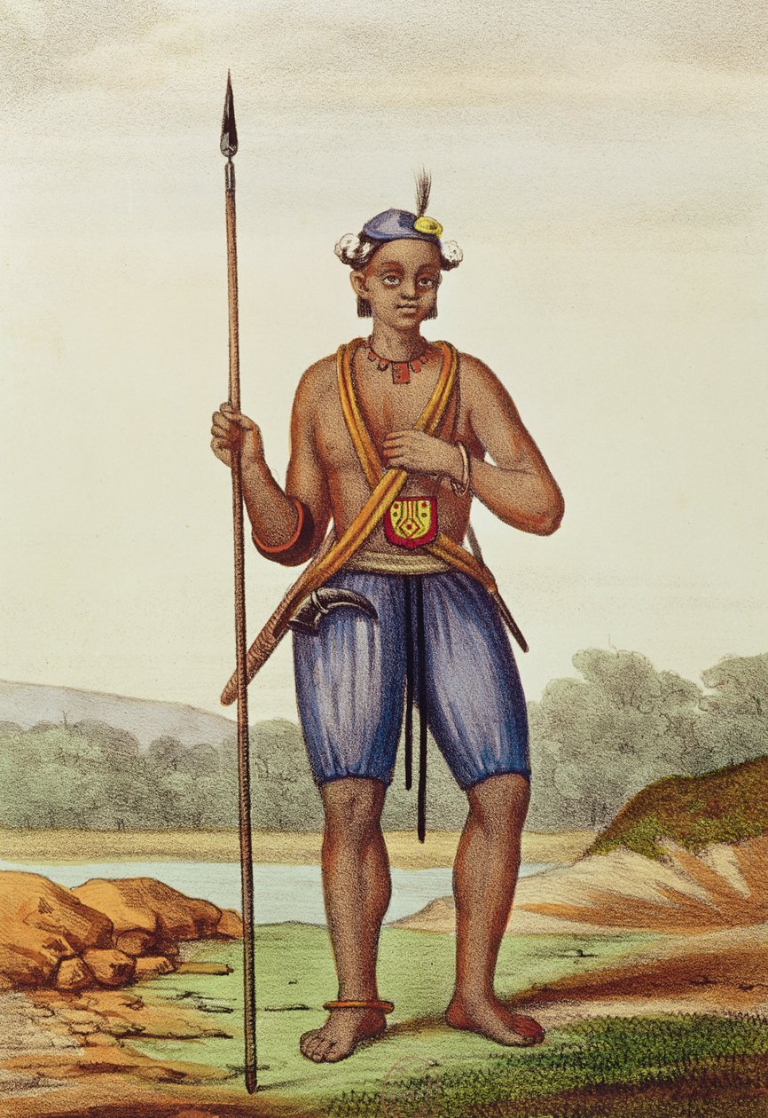 Fulani férfi, a "Szenegáli vázlatok, az ország arca, nemzetek, kereskedelem, vallások, múlt és jövő, történetek és legendák" című kötetből, 1853. alkotó: David Boilat