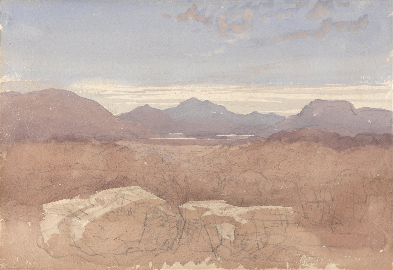 Hegyi kilátás, Észak -Wales alkotó: David Cox