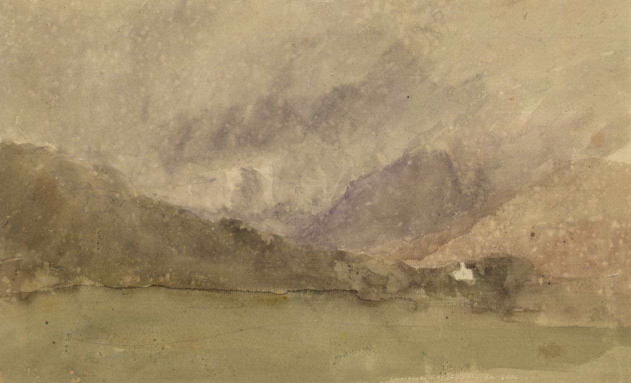 Capel Curig, Caernarvonshire, Wales (wc grafit felett papíron) alkotó: David Cox
