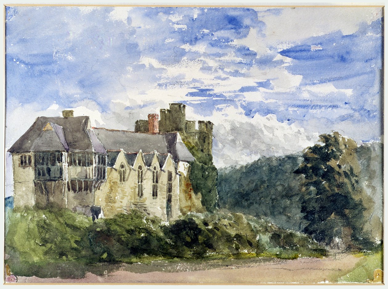 Stokesay kastély és apátság alkotó: David Cox
