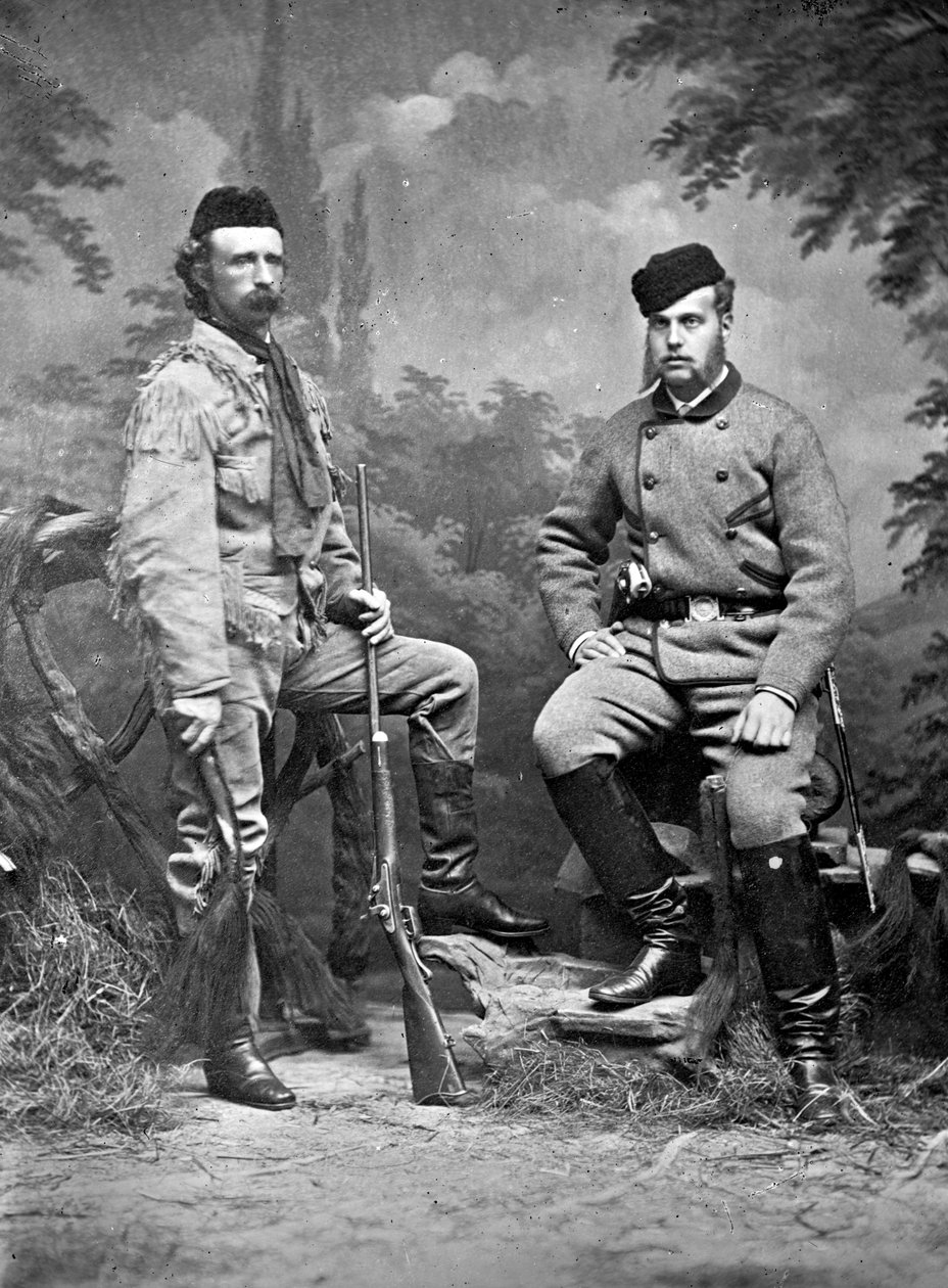 George A. Custer tábornok és Alexis nagyherceg, vadászruhában, 1872 alkotó: David Frances Barry