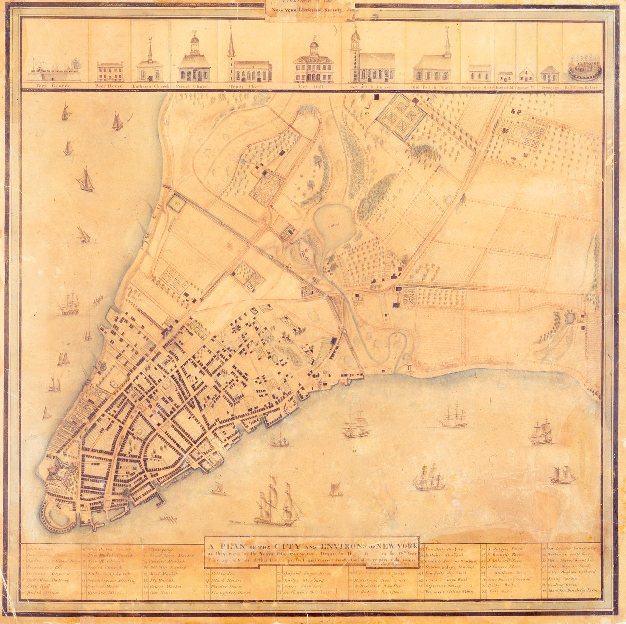 Manhattan térképe, 1740 körül alkotó: David Grim