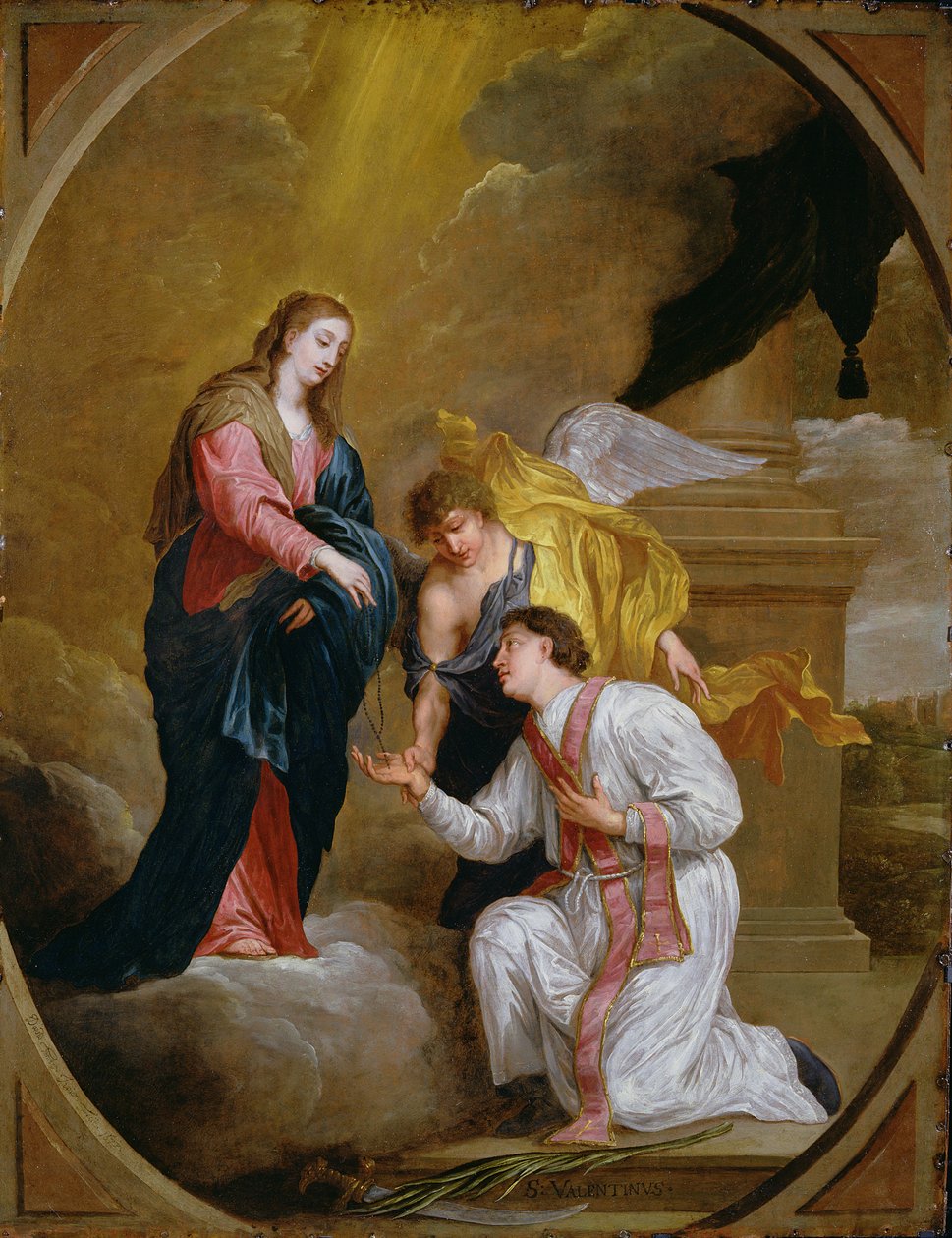 Szent Valentin Könyörgésben térdel (olaj, réz) alkotó: David III Teniers