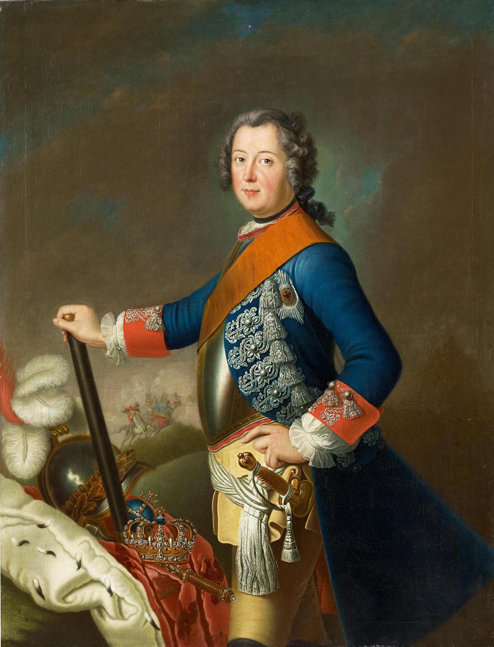 II. Friedrich porosz fiatal katonai vezetőként alkotó: Georg David Matthieu