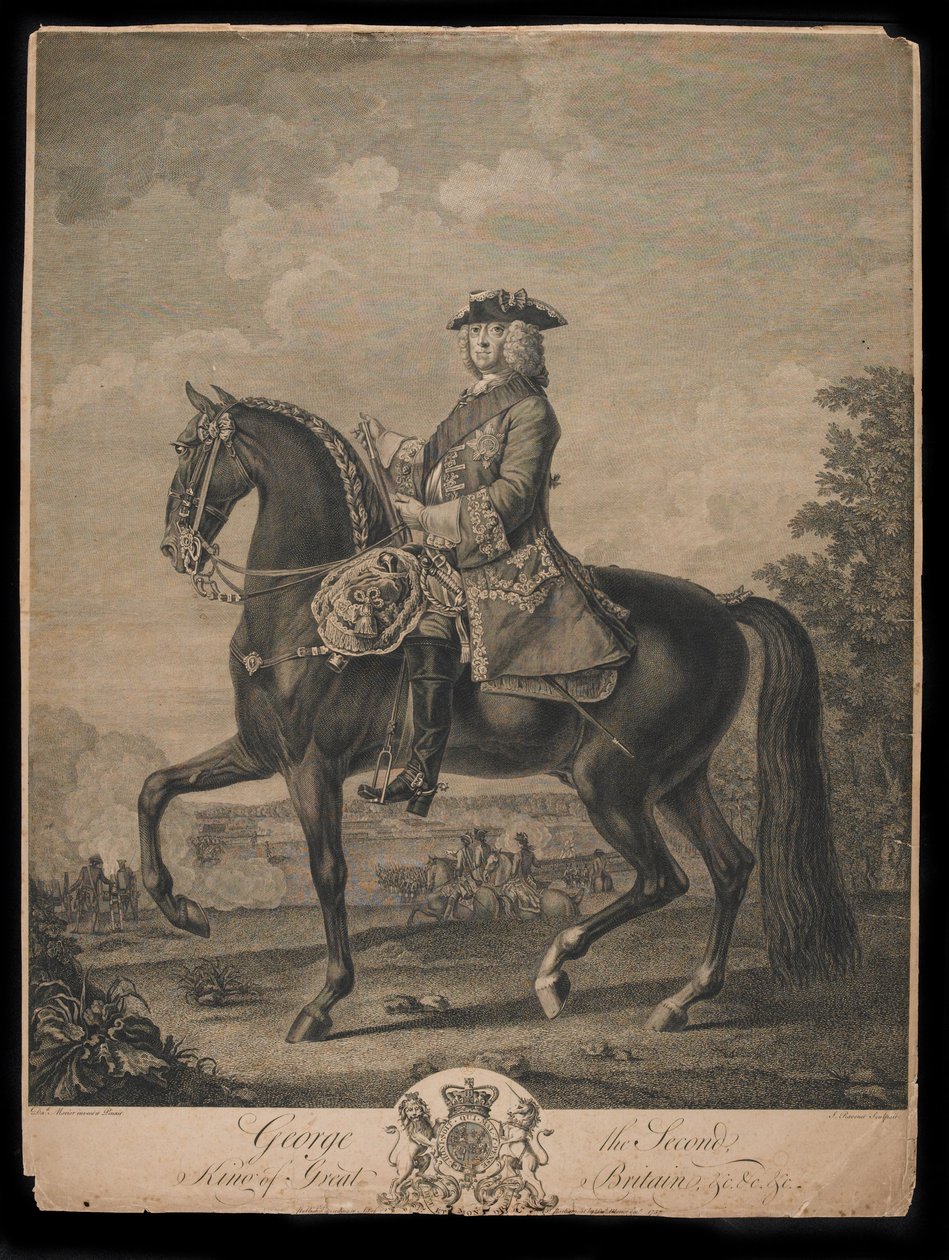 II. György király (1683-1760), metszett S. Ravenet (1683-1760), kiadta David Morier, 1757. december alkotó: David Morier