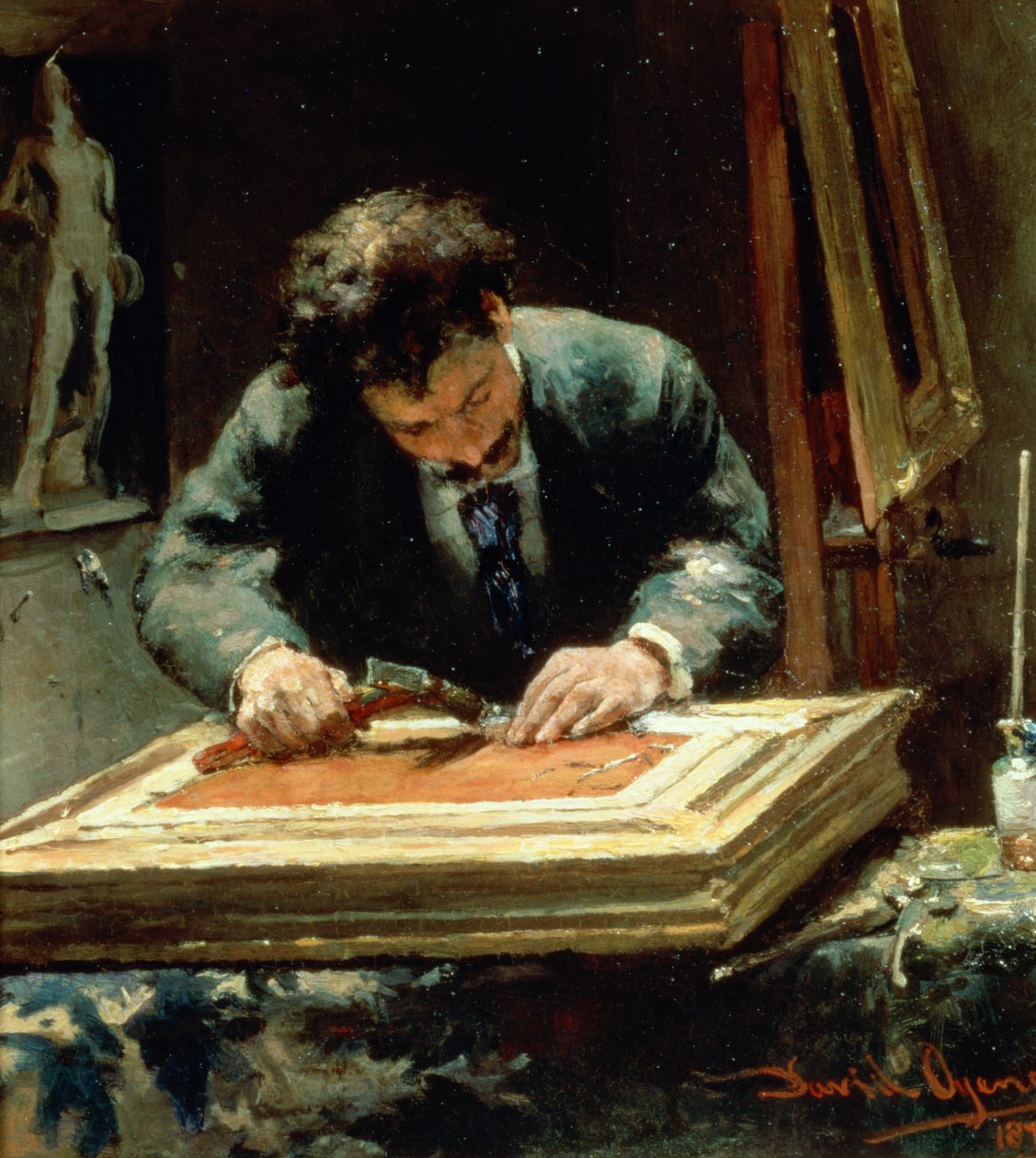 A képkeretező, 1878 alkotó: David Oyens