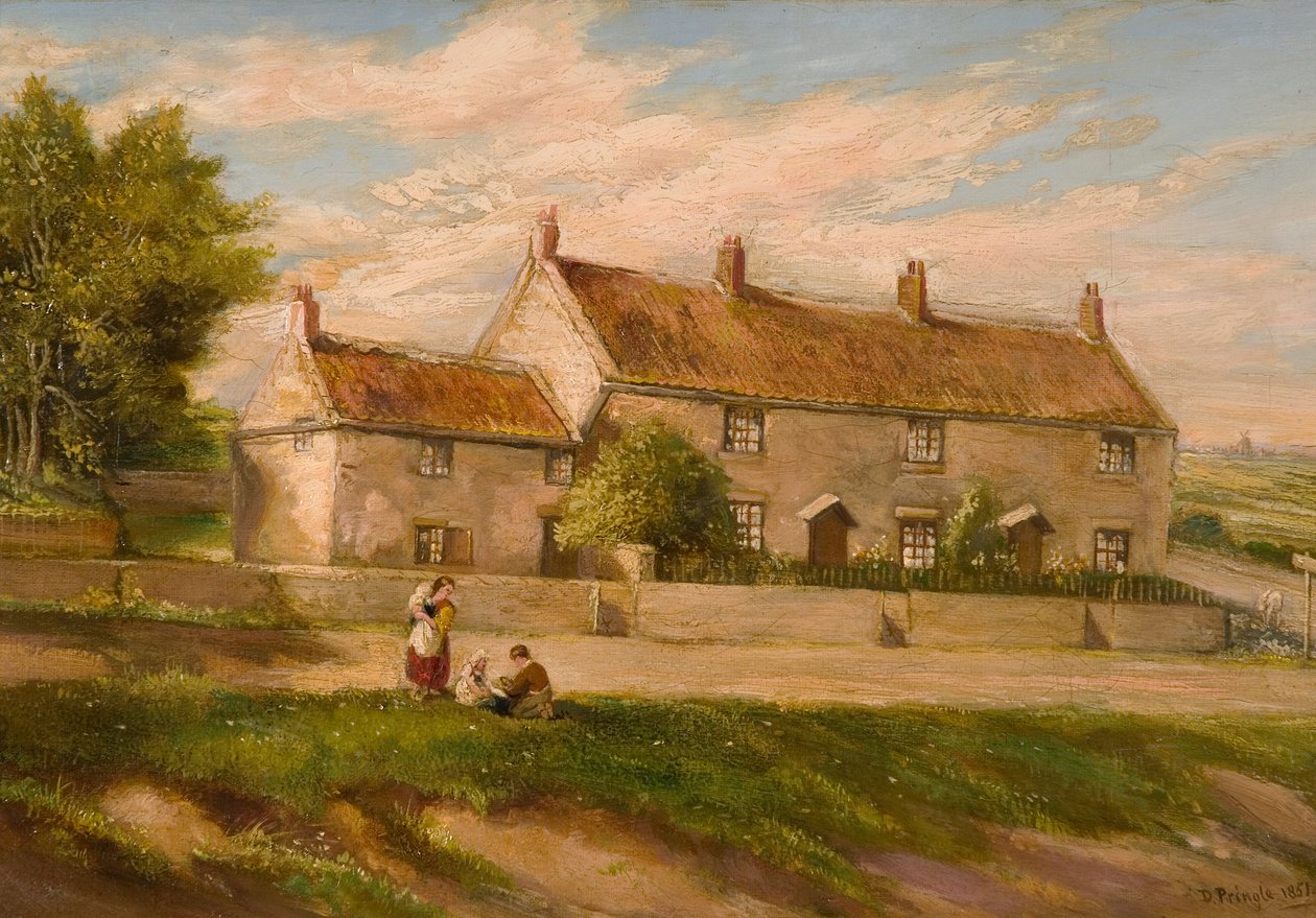 Vidéki jelenet nyaralók sorával, 1851 alkotó: David Pringle