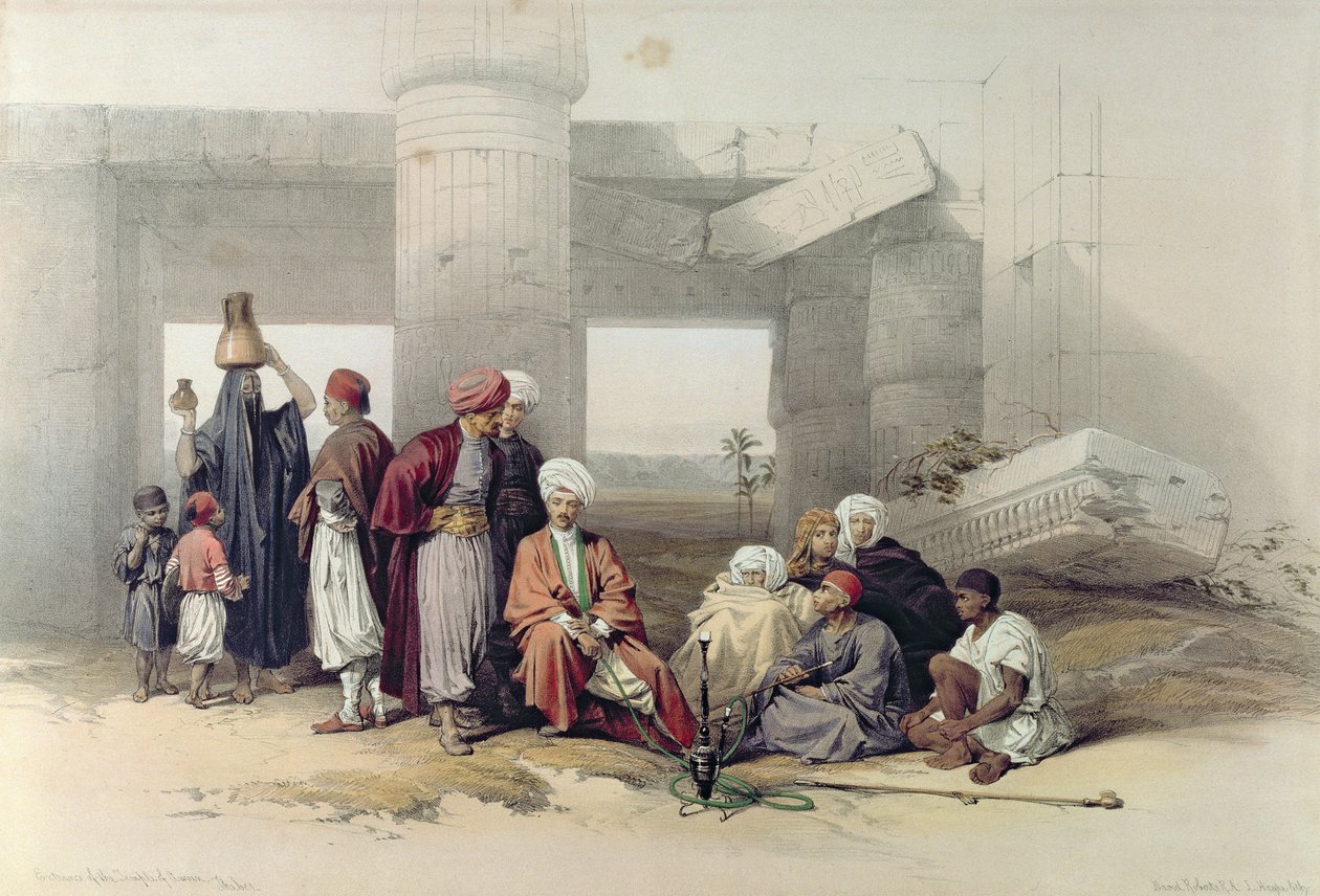 II. Amus templom bejárata Goorhában, Thébában, Egyiptomból és Núbiából, 1. köt. alkotó: David Roberts