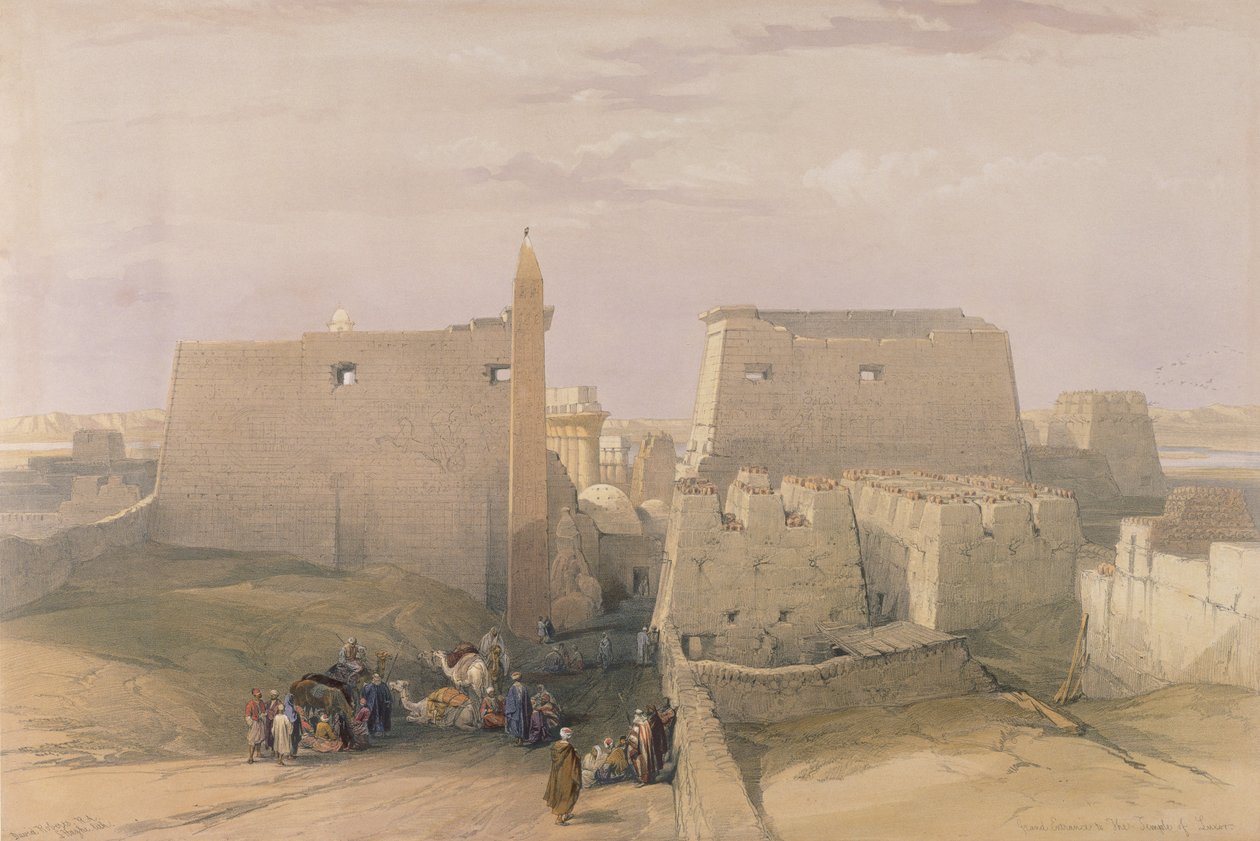 Luxor templomának nagy bejárata, Egyiptomból és Núbiából, 1. köt alkotó: David Roberts