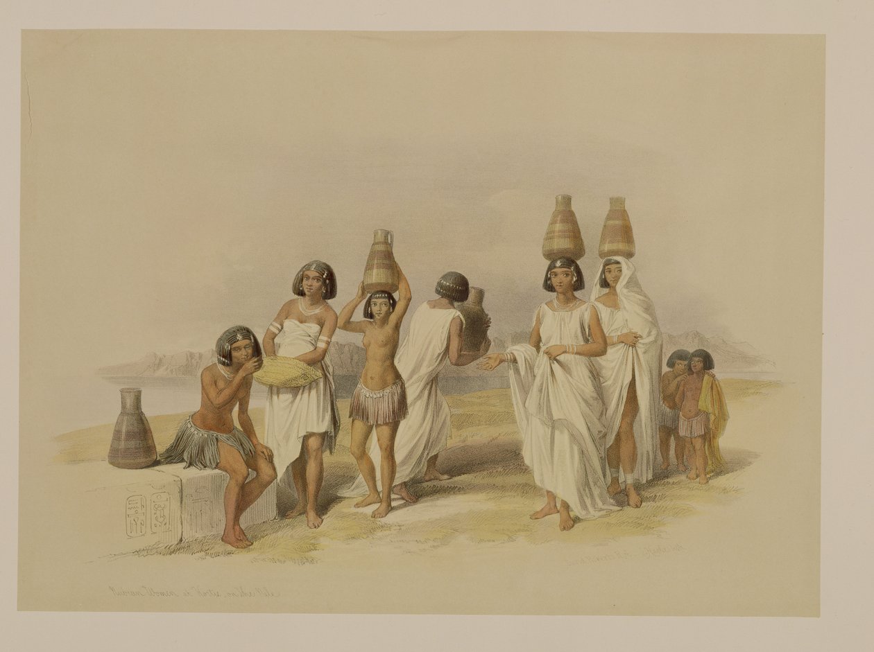 Núbiai nők Kortie-nél a Níluson, Egyiptomból és Núbiából, 1. kötet alkotó: David Roberts