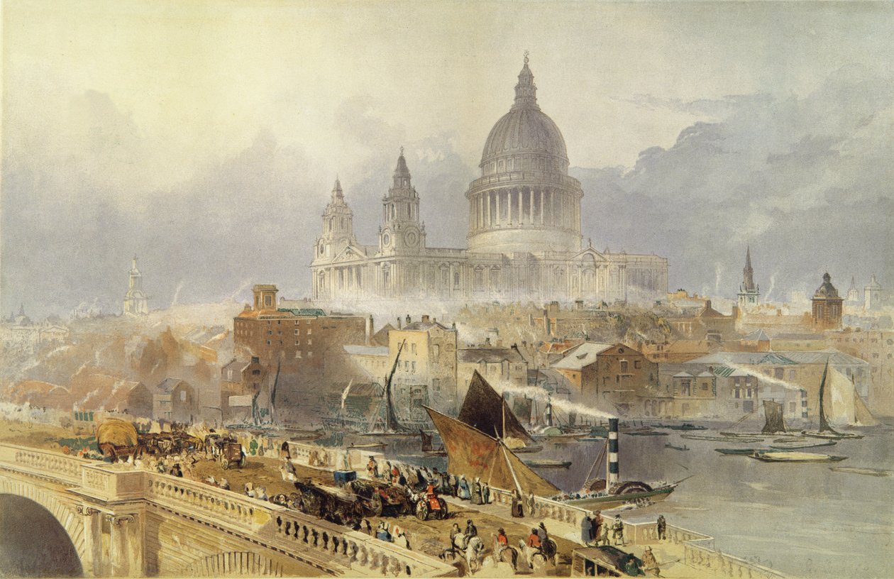 A Szent Pál székesegyház a Blackfriars hídról alkotó: David Roberts