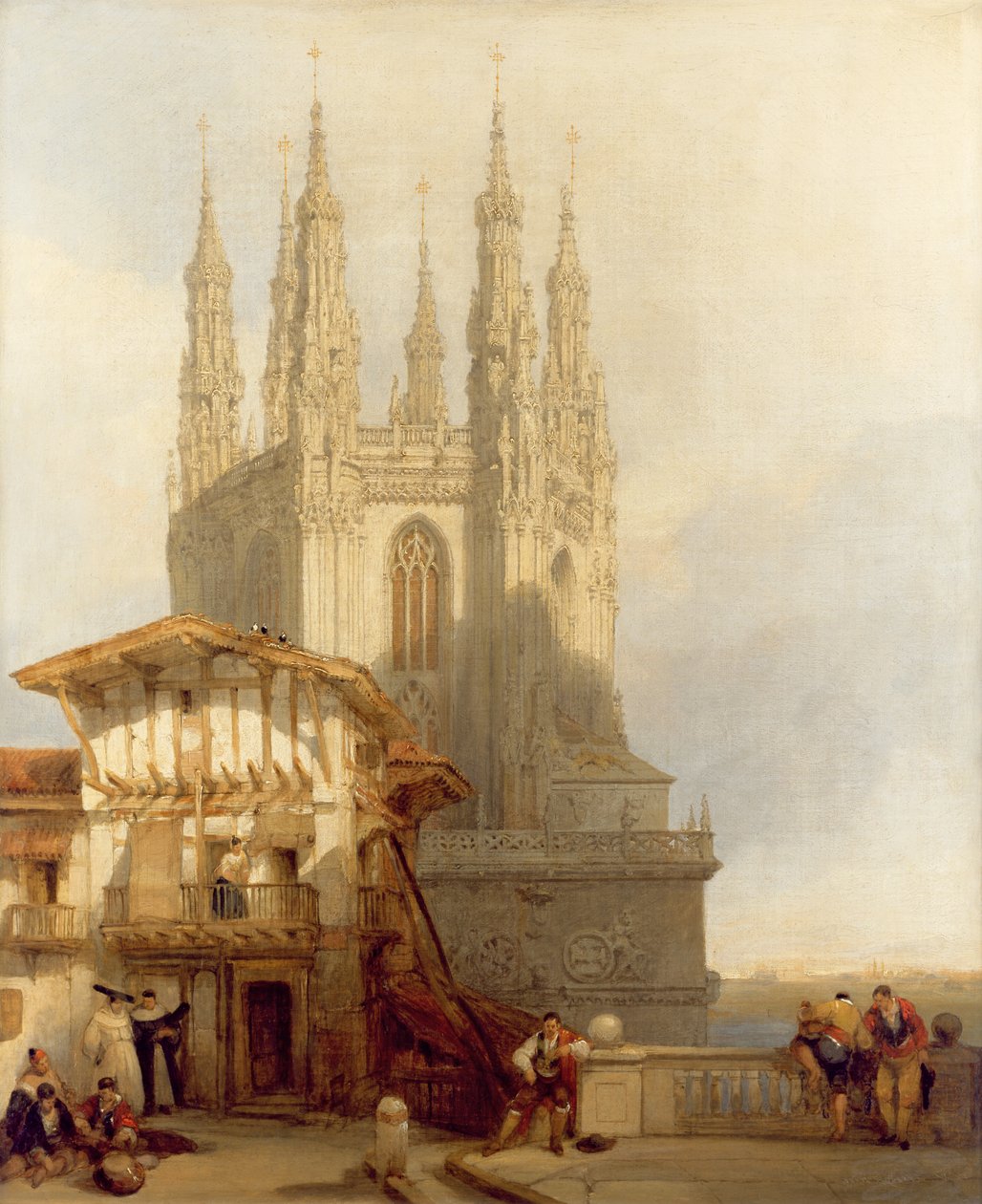Az északi kereszthajó bejárata, Burgos székesegyház, 1835 alkotó: David Roberts