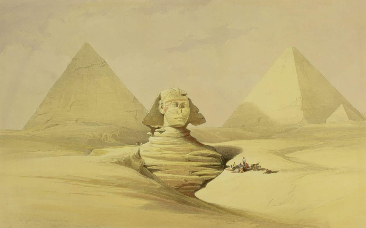 A Nagy Szfinx és a gízai piramisok, Egyiptomból és Núbiából, Vol.1 alkotó: David Roberts