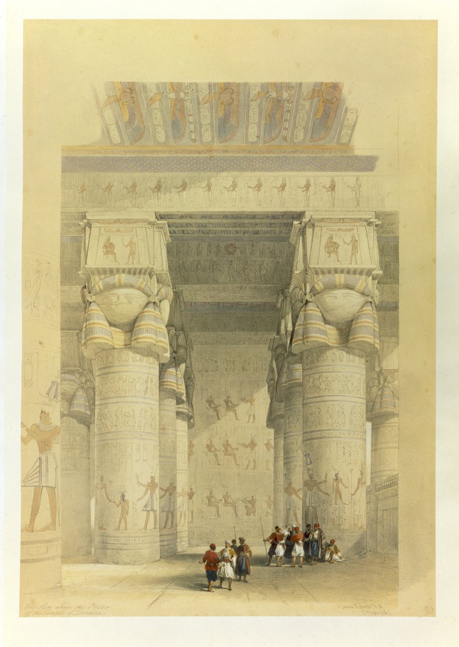 Kilátás a dendarahi templom portikája alól, Egyiptomból és Núbiából, 1. köt alkotó: David Roberts