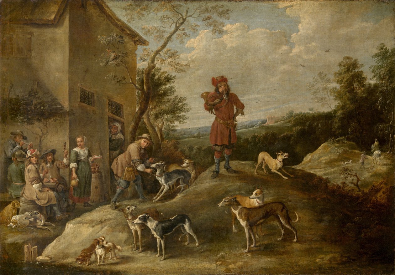 Pihenő vadászok alkotó: David Teniers the Younger