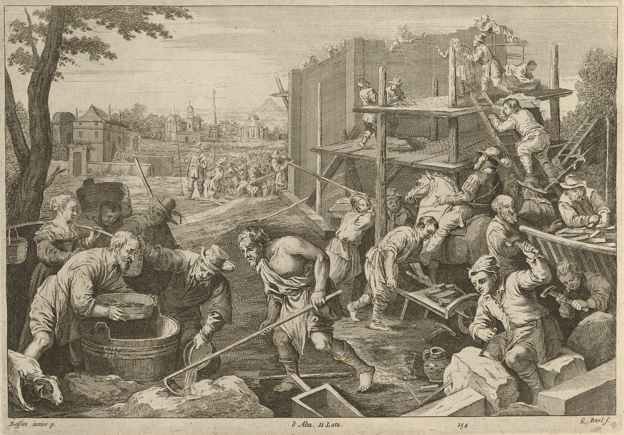 Torony építése alkotó: David Teniers the Younger