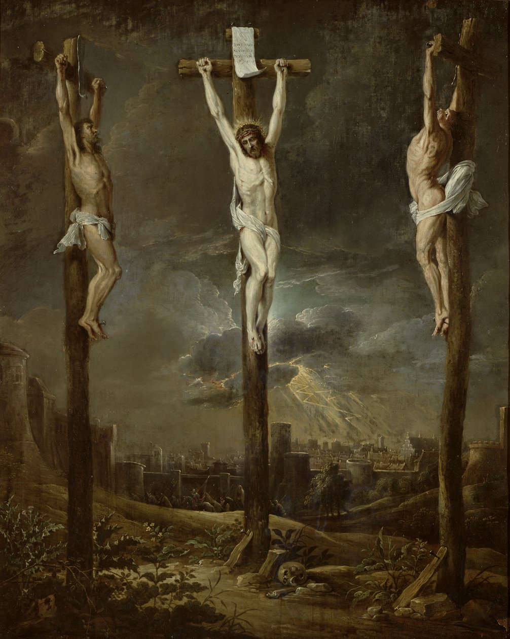 Kálvária (olaj a kártyán) alkotó: David Teniers the Younger