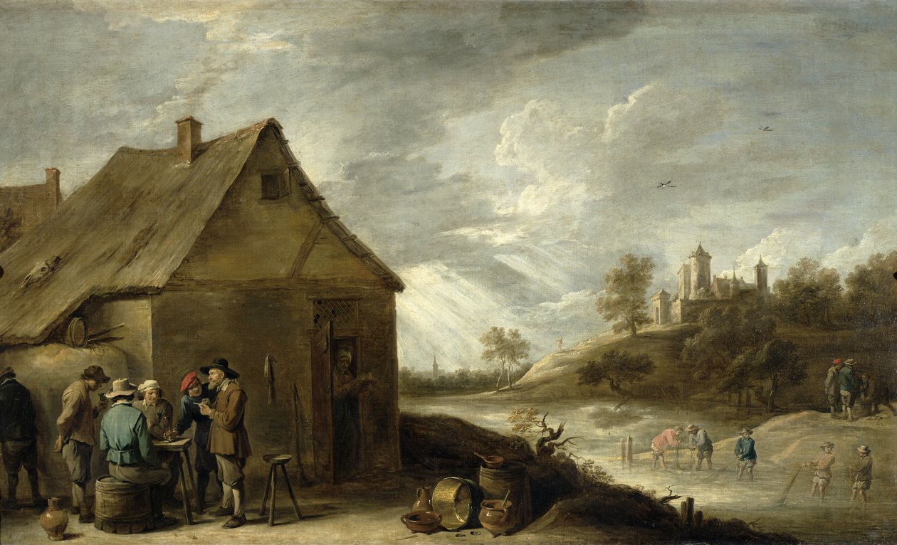 Fogadó egy folyó mellett alkotó: David Teniers the Younger