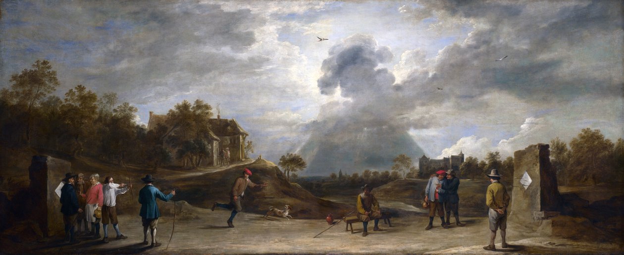 Parasztok az íjászatban alkotó: David Teniers the Younger