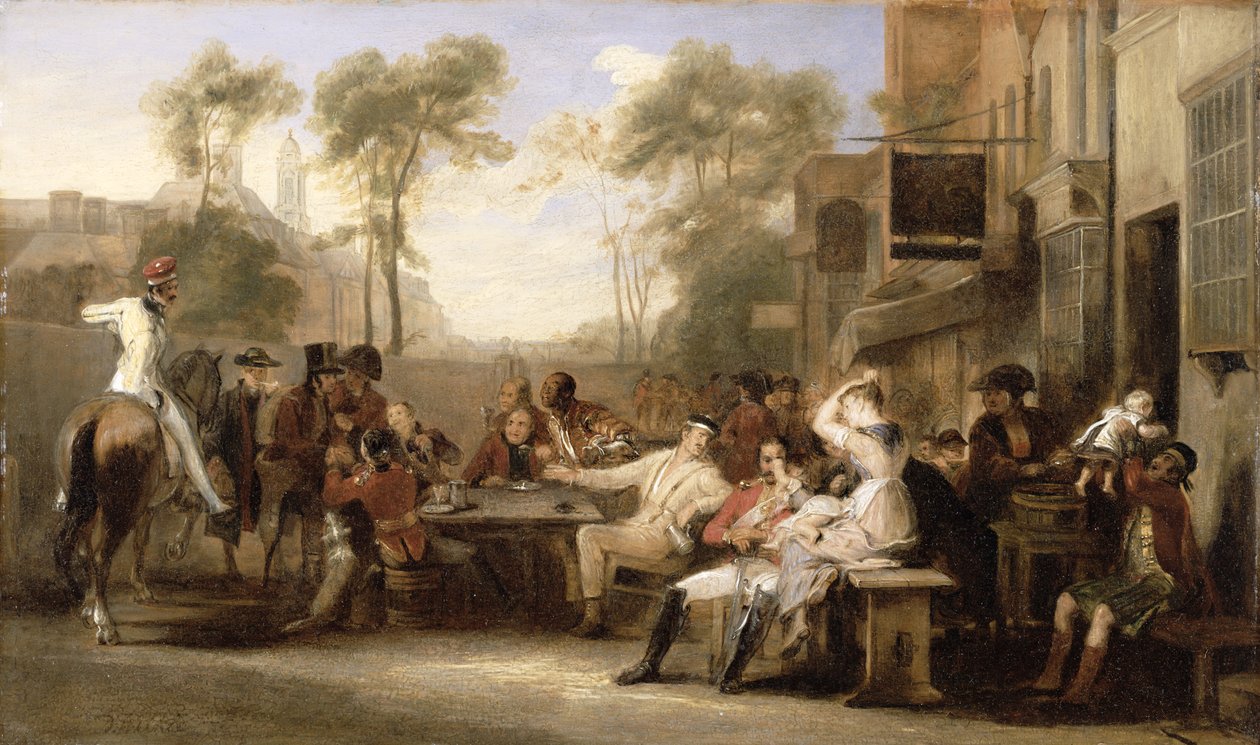 A Chelsea nyugdíjasai megkapták a Waterloo-i csatát bejelentő Gazette-t, 1819 körül alkotó: David Wilkie
