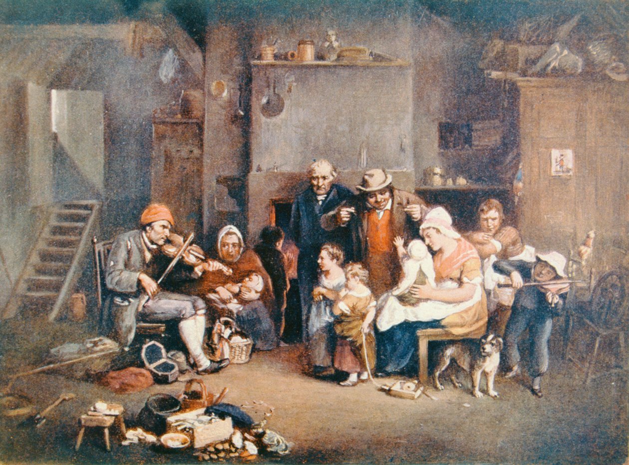 A vak hegedűs, illusztráció a Richard Wilson által szerkesztett "Lives of Great Men Told by Great Men" című kötetből, 1920-as évek körül. alkotó: David Wilkie