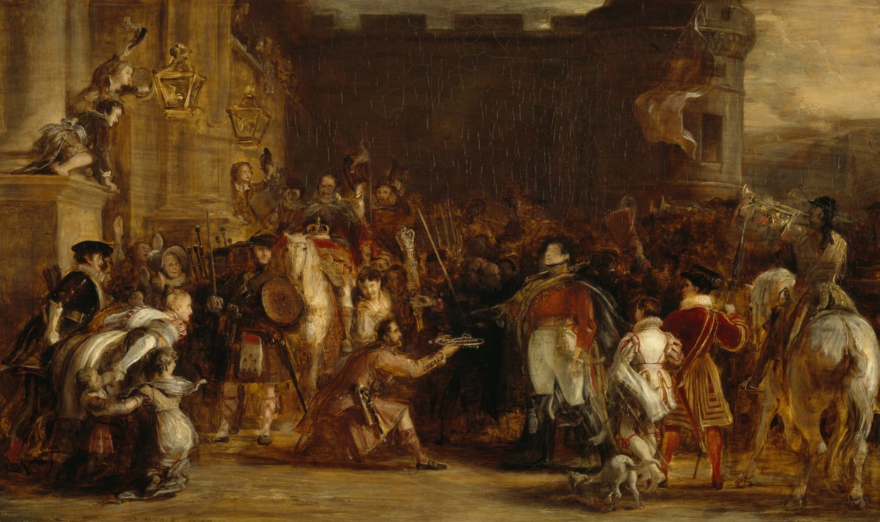 IV. György bejárata a Holyroodhouse palotában alkotó: David Wilkie