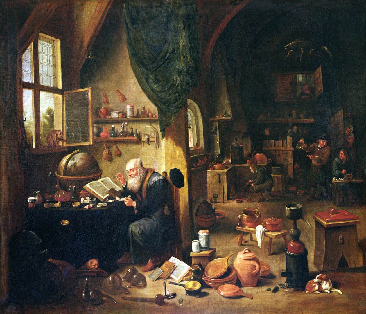 Egy alkimista a műhelyében alkotó: David Teniers the Younger