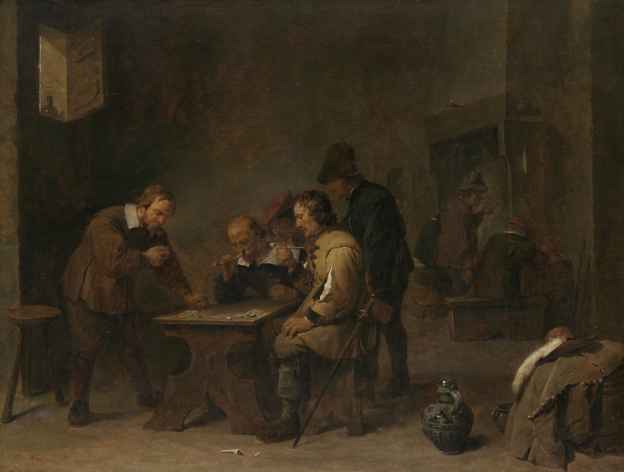 A szerencsejátékosok, 1640 körül alkotó: David Teniers the Younger