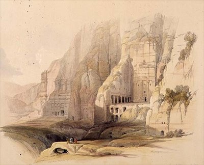 Petrai feltárt kúriák, 1839. március 7., 103. tábla a „Szentföld” III. kötetéből, Louis Haghe (1806-85) kocsma metszetével. 1849 (litó) alkotó: David (after) Roberts