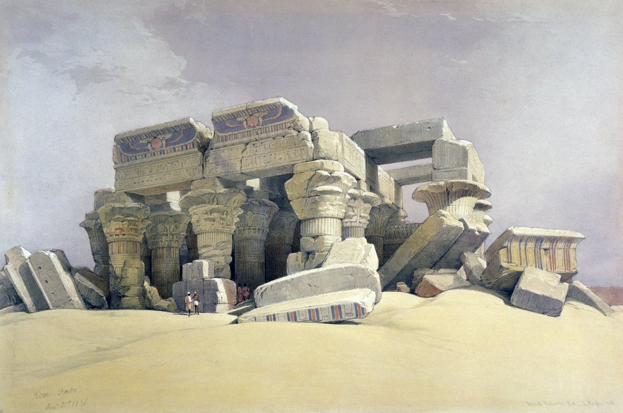 Kom Ombo, 1838 novembere (litográfia) alkotó: David (after) Roberts