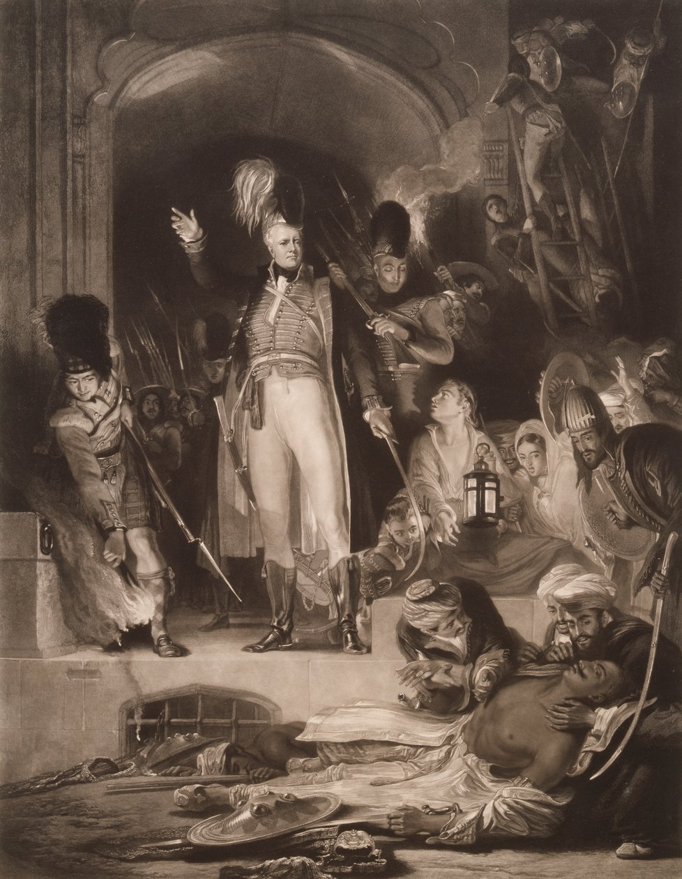 Sir David Baird felfedezi Tipu Sultan holttestét alkotó: David (after) Wilkie