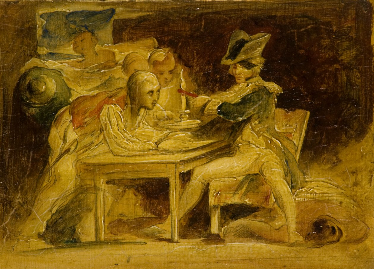 Nelson Sealing Dispatches Koppenhágából, 1835 körül (olaj a panelen) alkotó: David (attr.) Wilkie