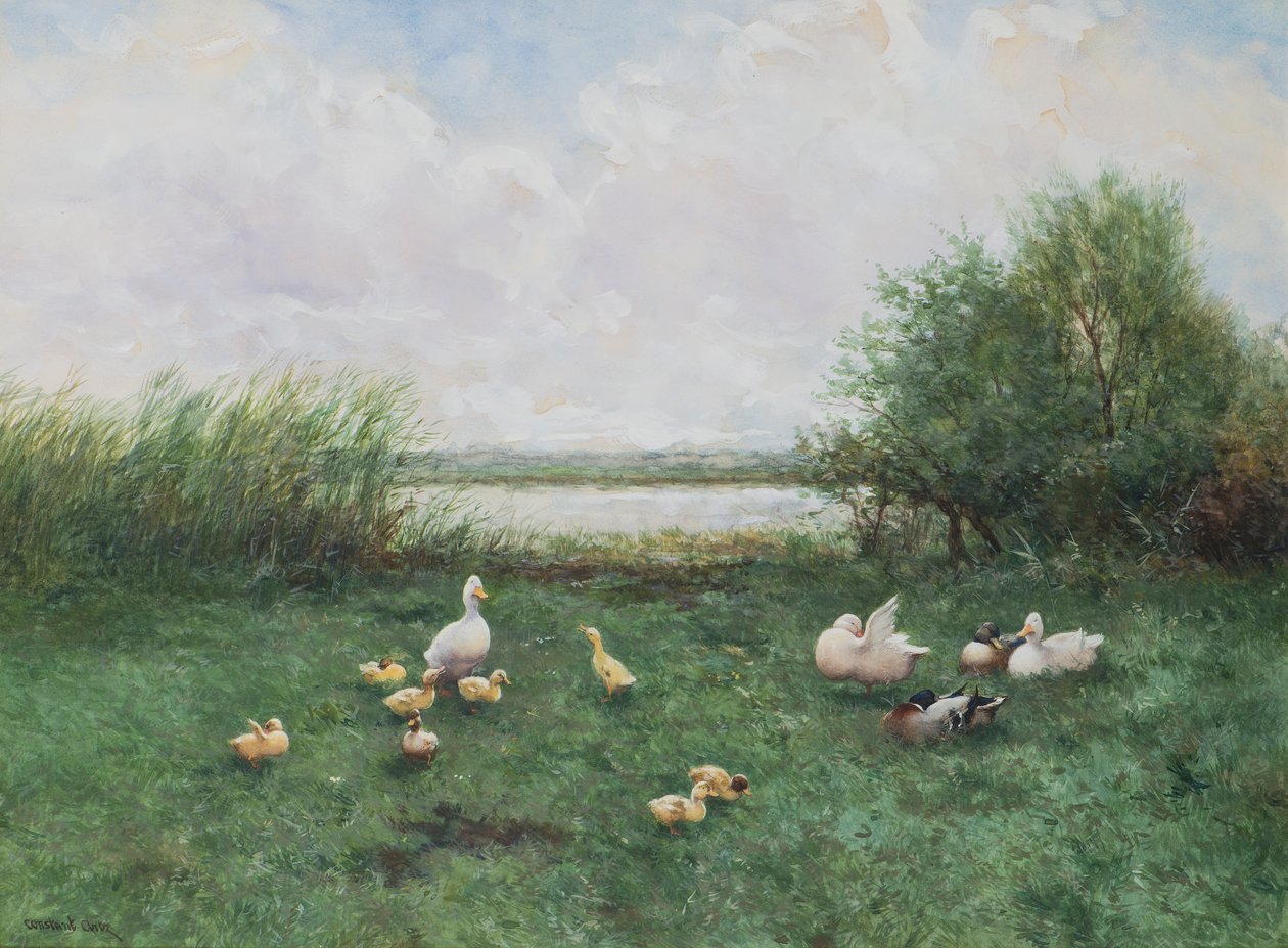 Kacsák és kiskacsák alkotó: David Adolph Constant Artz