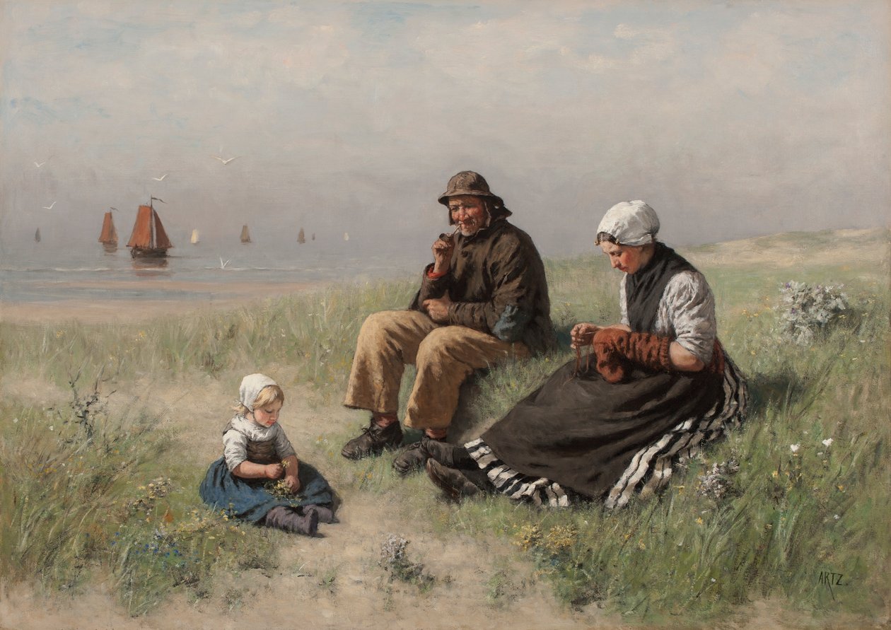 A homokon Scheveningenben alkotó: David Adolph Constant Artz