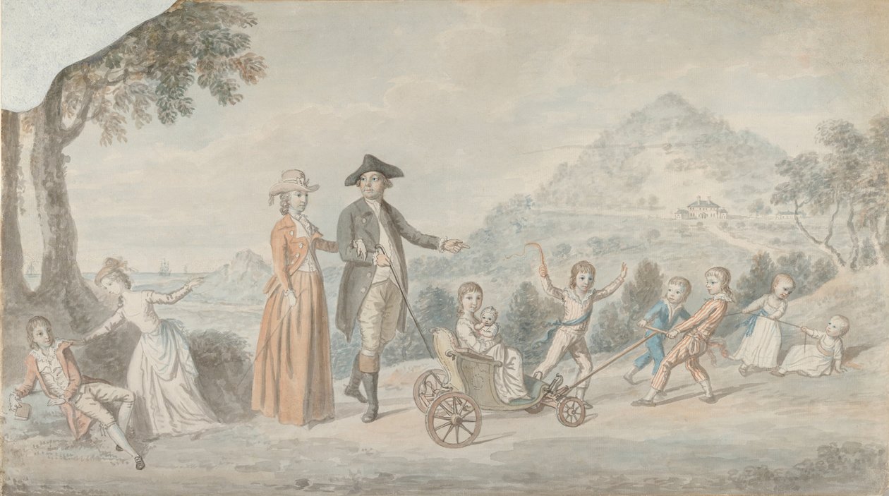 Sir James Hunter Blair családja, 1. báró 1741-1787, kb. 1785. alkotó: David Allan