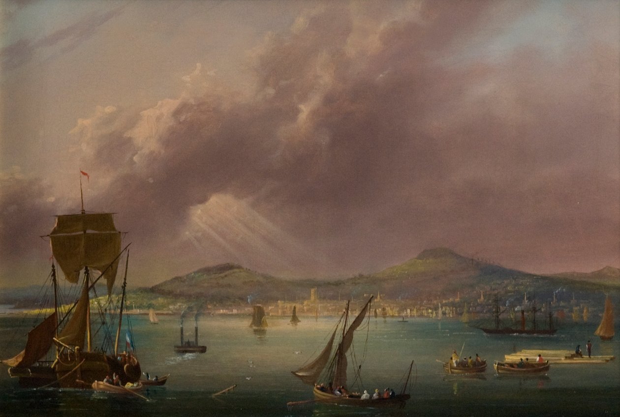 Dundee a folyóból, 1835 körül (olaj, vászon) alkotó: David Angelo Andrews