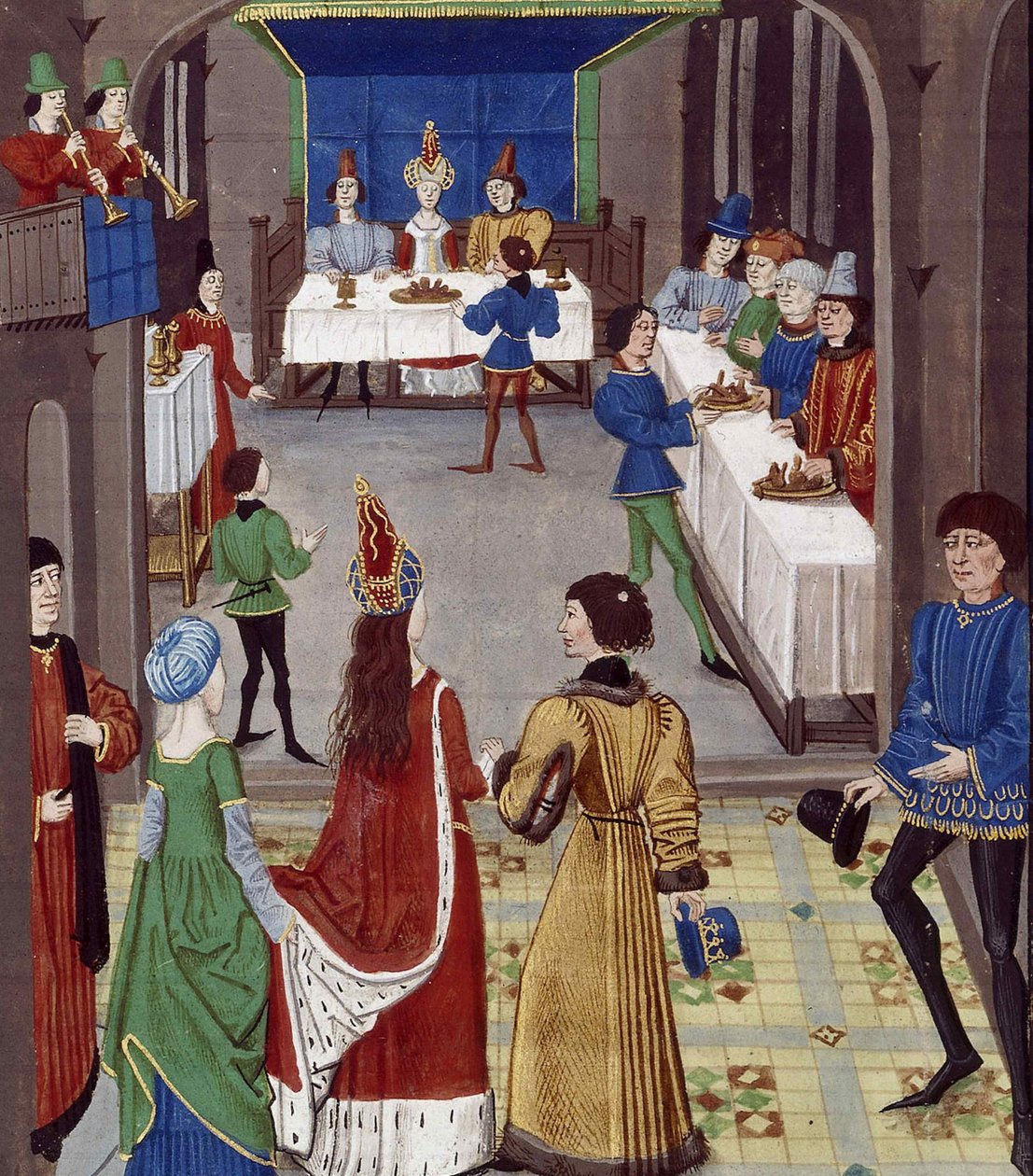 A házasság. Forrás: Renaud de Montauban, 1465 körül. alkotó: David Aubert