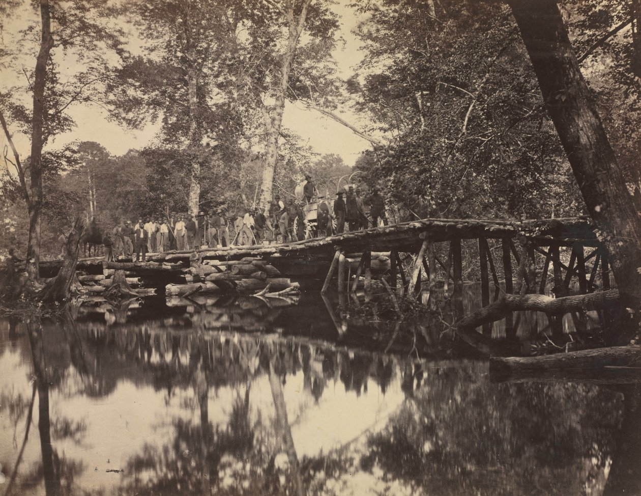 Military Bridge, Across the Chickahominy, Virginia alkotó: David B. Woodbury