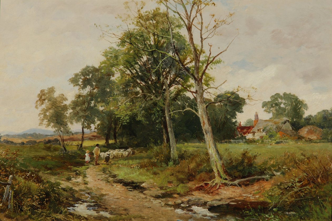 Egy Worcestershire Lane jelenet, 1904 körül alkotó: David Bates