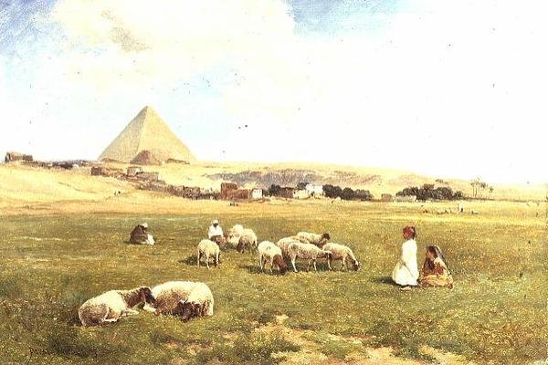 Egy arab nyáj Mena közelében alkotó: David Bates