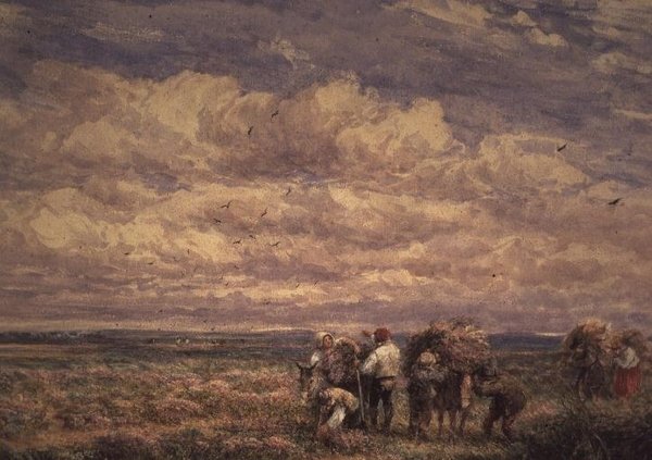 Seprűgyűjtők (akvarell papíron) alkotó: David Cox