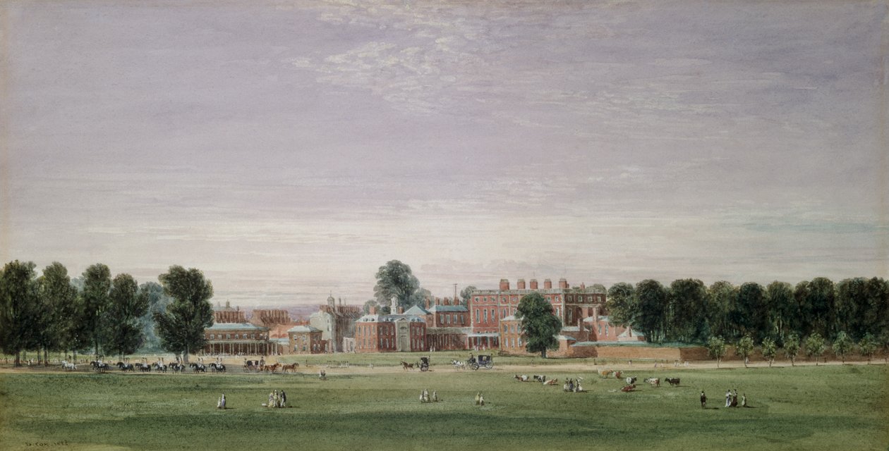 Buckingham-ház a Green Parkból, 1825 alkotó: David Cox