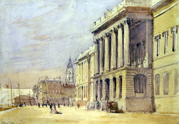 Vámház rakpart (akvarell papíron) alkotó: David Cox