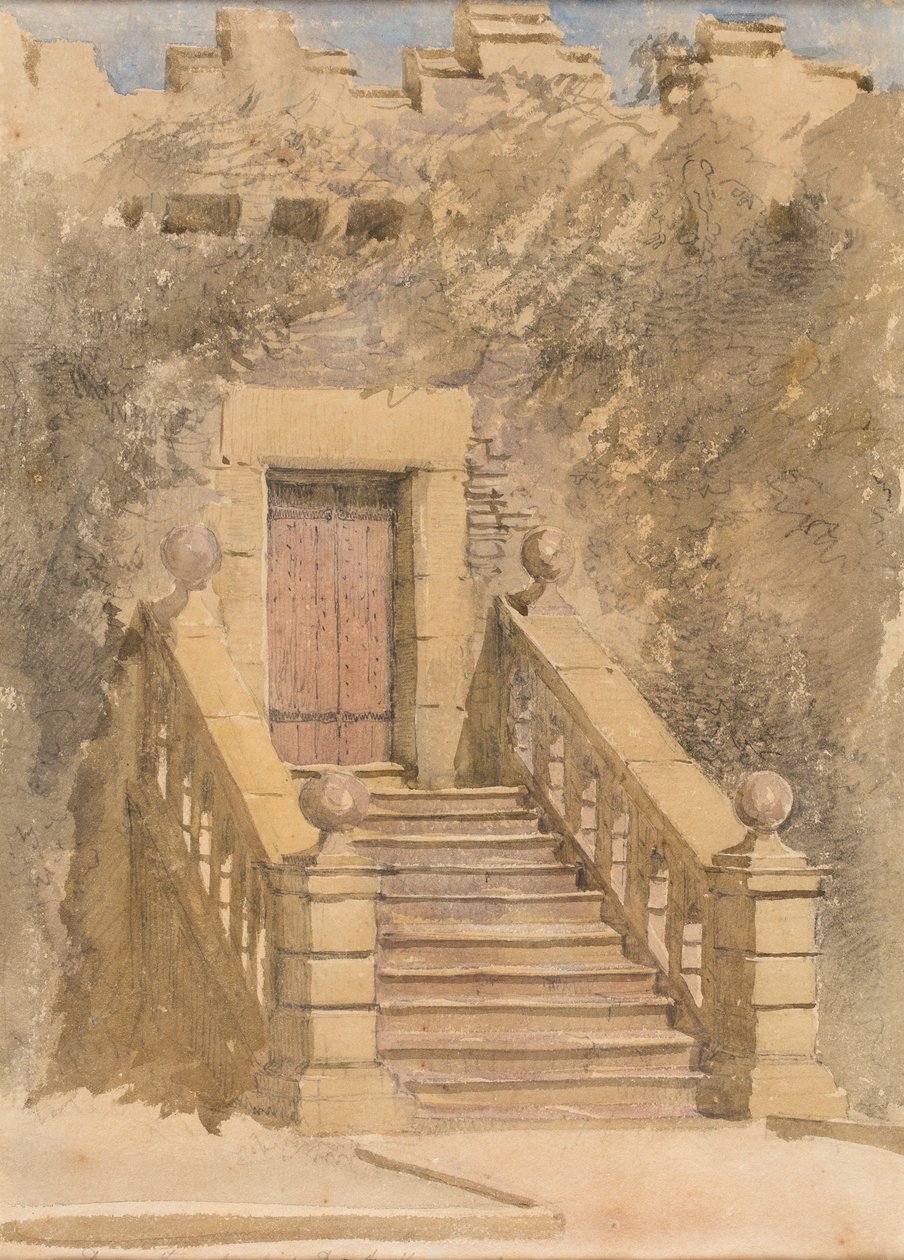 Haddon Hall kapuja, 1845 körül (akvarell és ceruza, papír) alkotó: David Cox