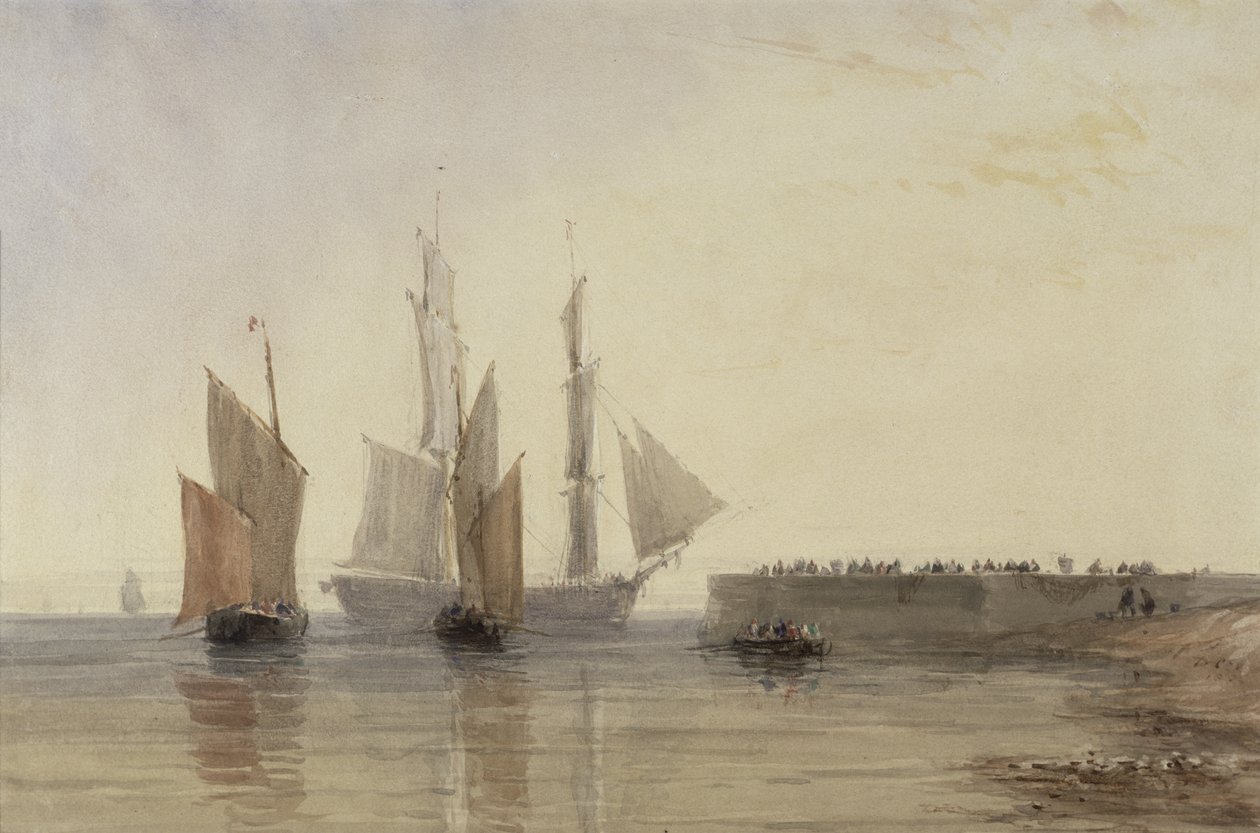 Calais kikötőjének bejárata alkotó: David Cox